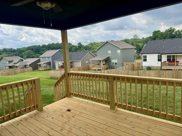 153 Cardinal Crk, Clarksville, TN 37040 - wooden deck featuring a residential view and ceiling fan