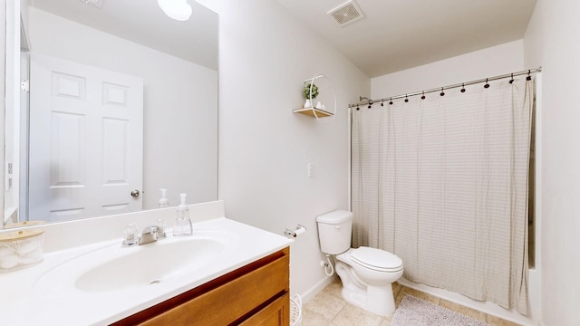 1504 Rockwood Ln, Lebanon, TN 37087 - bathroom with tile patterned floors, visible vents, toilet, and vanity