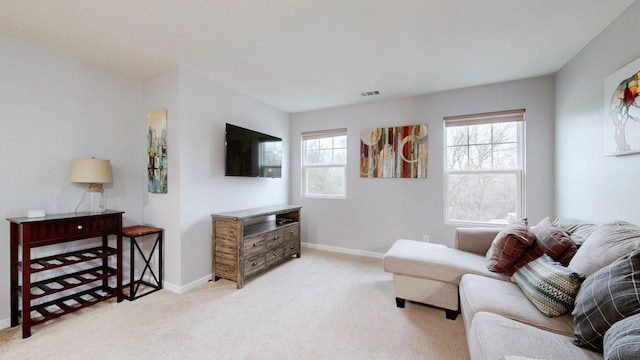 1504 Rockwood Ln, Lebanon, TN 37087 - carpeted living room with visible vents and baseboards