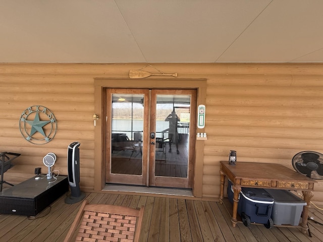 doorway to property with french doors