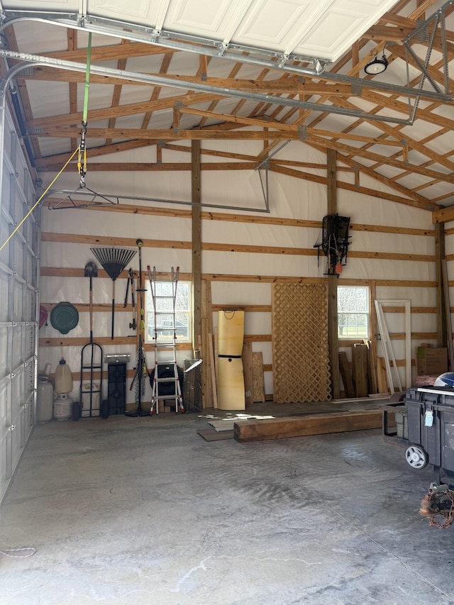 garage featuring metal wall