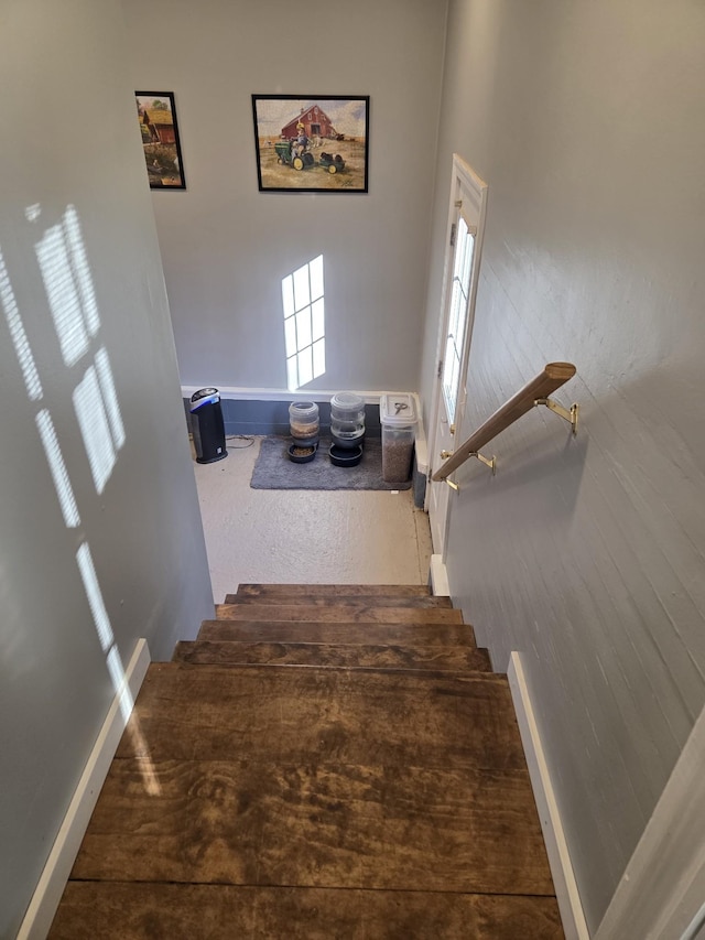 stairs with baseboards