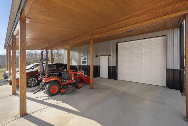 view of garage