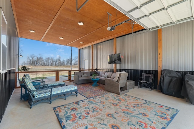 view of patio featuring an outdoor hangout area