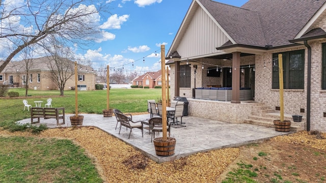 view of patio / terrace featuring grilling area and an outdoor hangout area