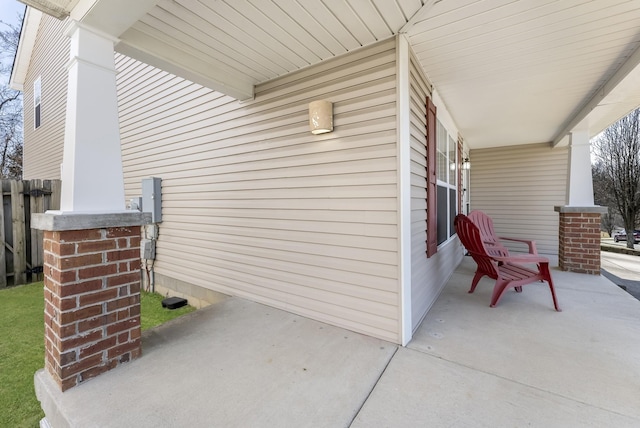 view of patio with a porch