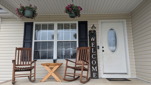 property entrance with a porch