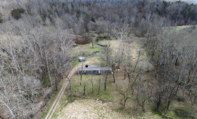 bird's eye view with a rural view and a forest view