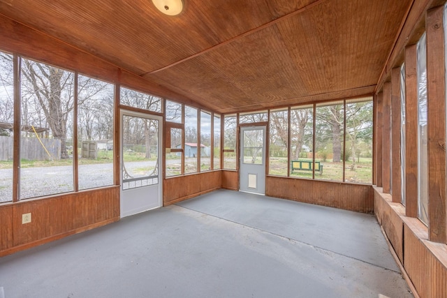 view of unfurnished sunroom