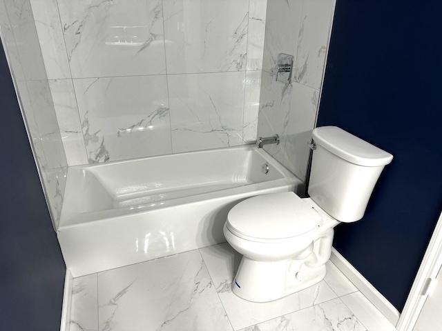 1239 N Graycroft Ave, Madison, TN 37115 - full bathroom with marble finish floor, toilet, baseboards, and washtub / shower combination