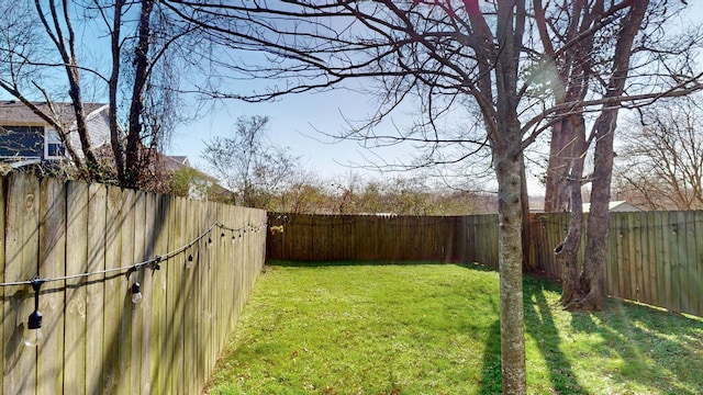 view of yard featuring a fenced backyard