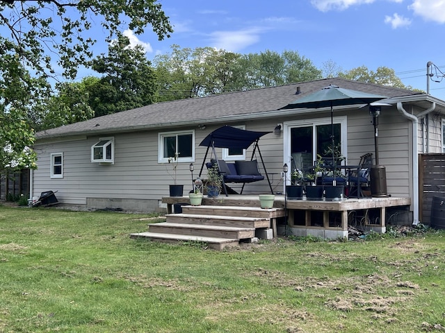 216 1st St, Monteagle, TN 37356 - back of property featuring a yard and a deck