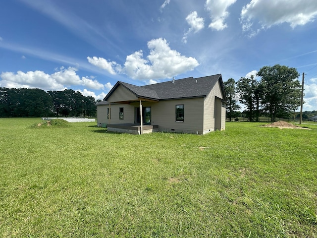 238 Thacker Rd, Grimsley, TN 38565 - rear view of property with crawl space, a yard, and roof with shingles