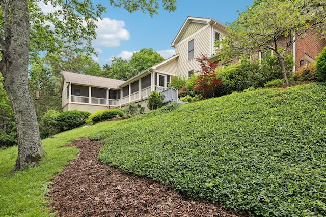 2000 Otter Creek Rd, Nashville, TN 37215 - view of green lawn featuring a sunroom