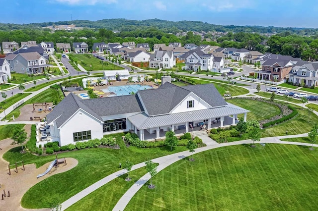 aerial view featuring a residential view