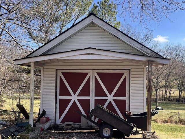 view of shed