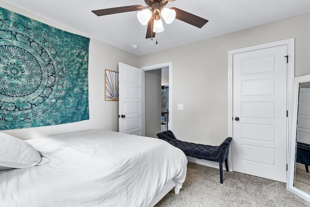 1289 Southside Rd, Southside, TN 37171 - bedroom featuring a ceiling fan and light colored carpet