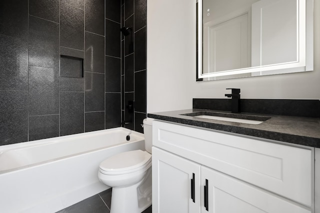 1815 14th Ave N Unit B, Nashville, TN 37208 - bathroom with tile patterned floors, shower / bathing tub combination, toilet, and vanity