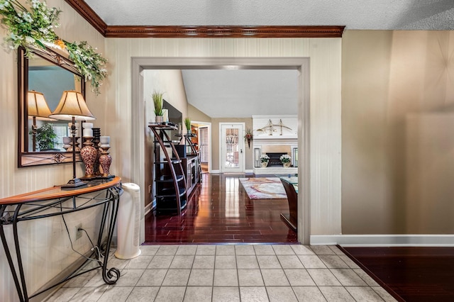 1712 Lake Grassland W, Gallatin, TN 37066 - interior space with baseboards, a textured ceiling, light tile patterned flooring, and ornamental molding
