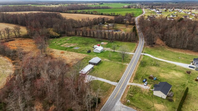 drone / aerial view with a rural view