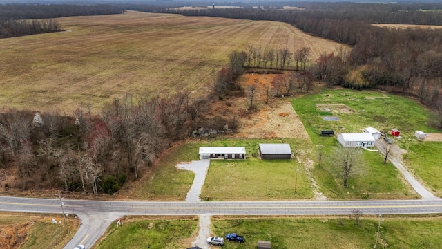 aerial view with a rural view