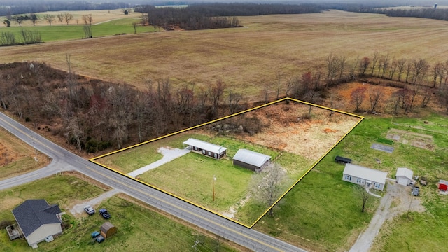 bird's eye view with a rural view