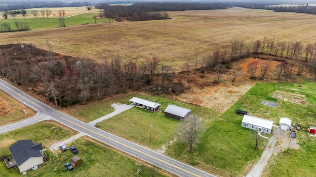 drone / aerial view featuring a rural view