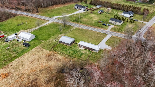 aerial view with a rural view