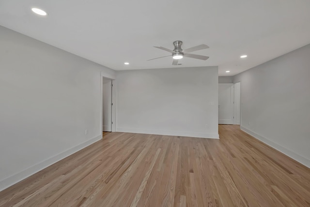 1815 Martin St Unit A, Nashville, TN 37203 - unfurnished room featuring ceiling fan, recessed lighting, and light wood-style floors