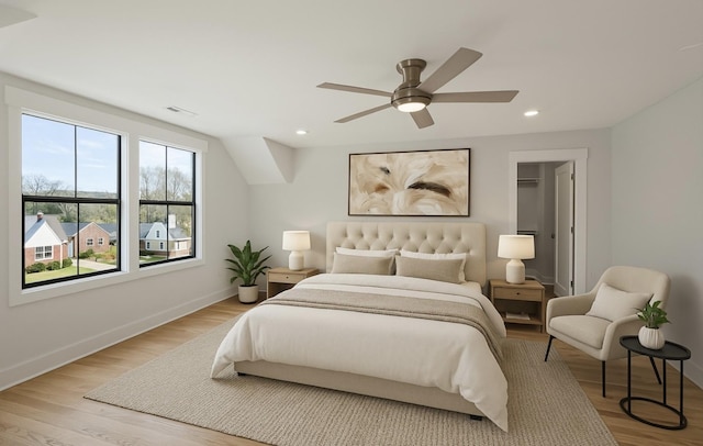 1815 Martin St Unit A, Nashville, TN 37203 - bedroom with wood finished floors, recessed lighting, and ceiling fan