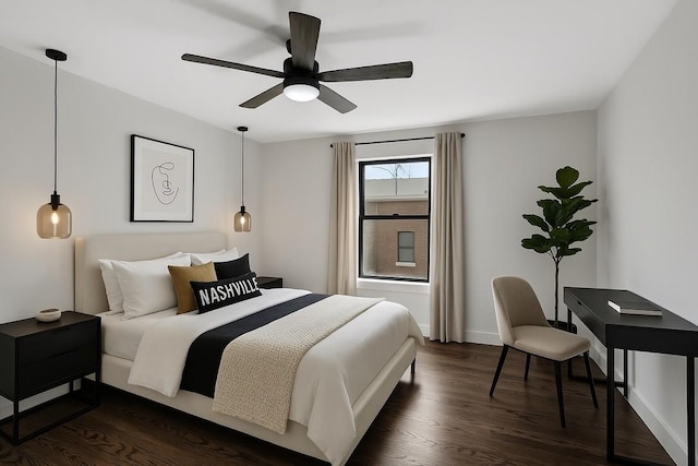 1815 Martin St Unit A, Nashville, TN 37203 - bedroom featuring dark wood-type flooring and ceiling fan