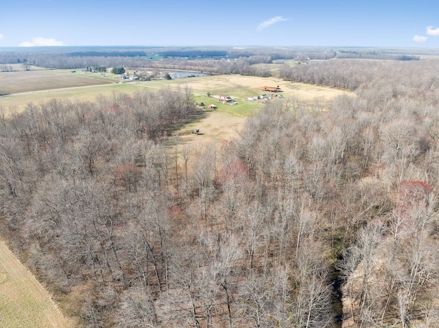 drone / aerial view with a rural view