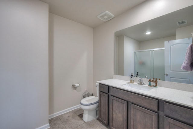 105 David Bolin Dr, La Vergne, TN 37086 - bathroom with vanity, a shower stall, toilet, and visible vents