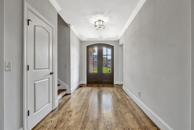 2821 Brentwood Knoll Ct, Nashville, TN 37211 - entrance foyer with arched walkways, crown molding, wood finished floors, french doors, and baseboards