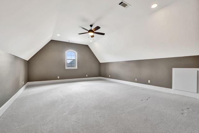 2821 Brentwood Knoll Ct, Nashville, TN 37211 - bonus room featuring lofted ceiling, ceiling fan, carpet flooring, and baseboards