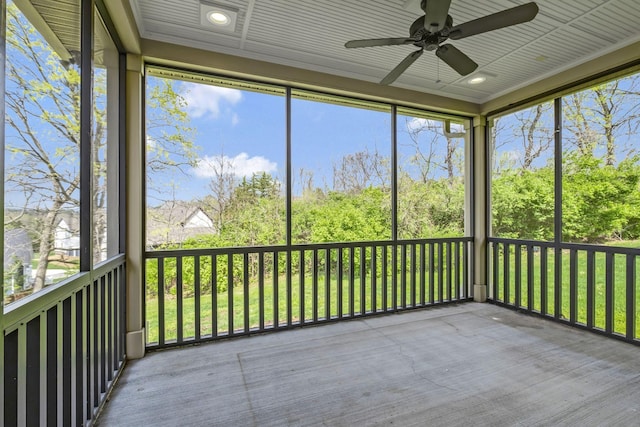 2821 Brentwood Knoll Ct, Nashville, TN 37211 - unfurnished sunroom featuring ceiling fan