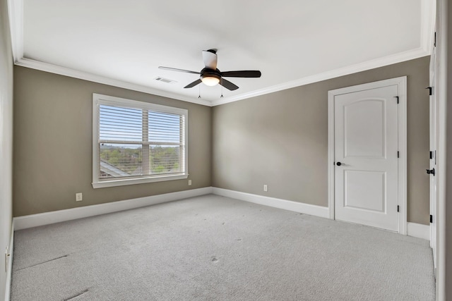 2821 Brentwood Knoll Ct, Nashville, TN 37211 - carpeted empty room with ceiling fan, crown molding, and baseboards