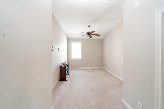 1007 State Blvd, Franklin, TN 37064 - spare room with baseboards, light colored carpet, a ceiling fan, and lofted ceiling