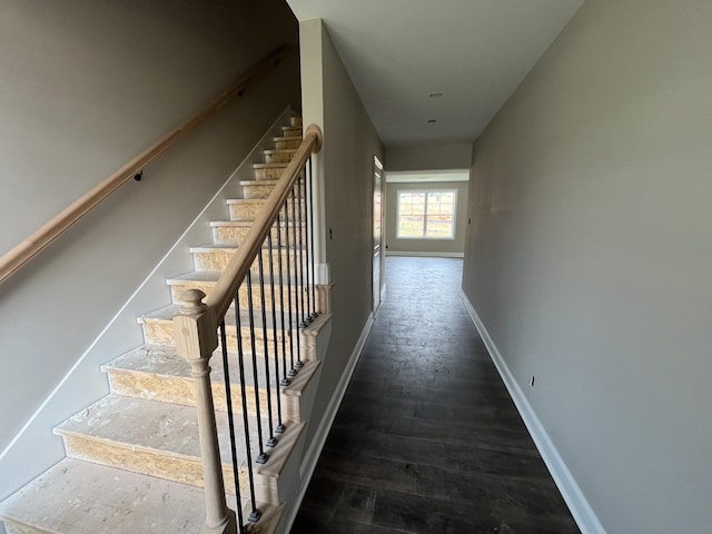 176 Cardinal Crk, Clarksville, TN 37040 - hall featuring stairway, baseboards, and wood finished floors