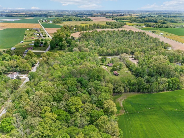 aerial view with a rural view
