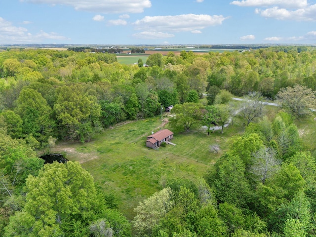 bird's eye view with a view of trees