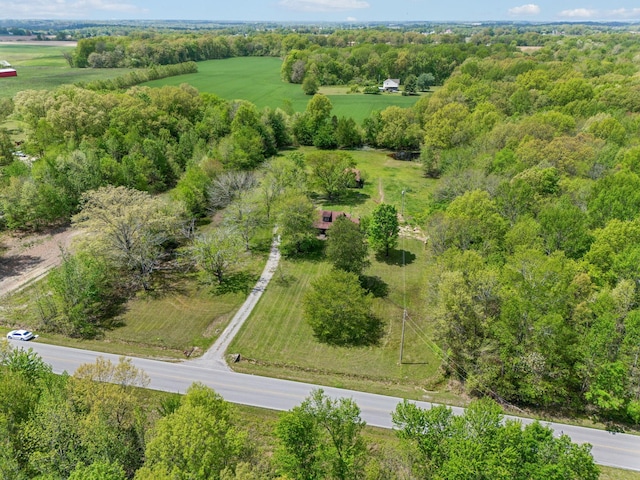 bird's eye view with a rural view