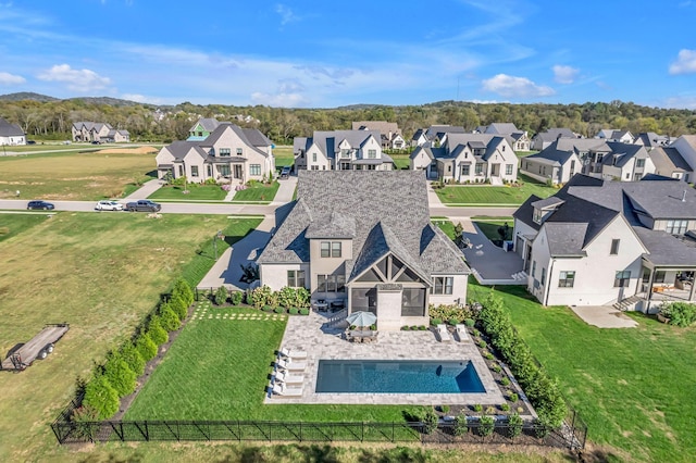aerial view featuring a residential view