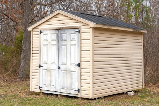 view of shed
