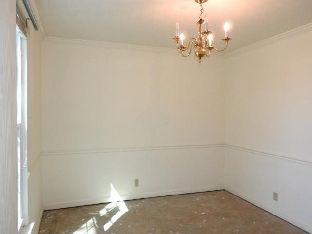 203 Valleydale St, Smyrna, TN 37167 - empty room featuring an inviting chandelier and ornamental molding