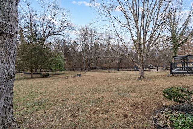 view of yard with fence