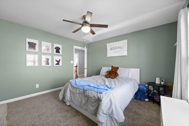 1044 Thrasher Dr, Clarksville, TN 37040 - carpeted bedroom with a ceiling fan and baseboards