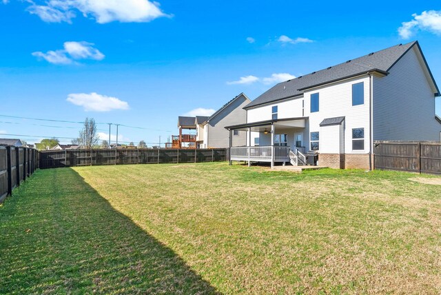 1044 Thrasher Dr, Clarksville, TN 37040 - view of yard featuring ceiling fan and a fenced backyard