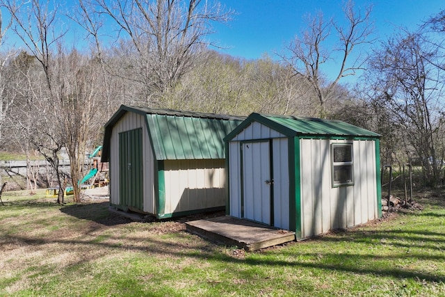 view of shed