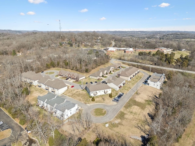 birds eye view of property with a residential view